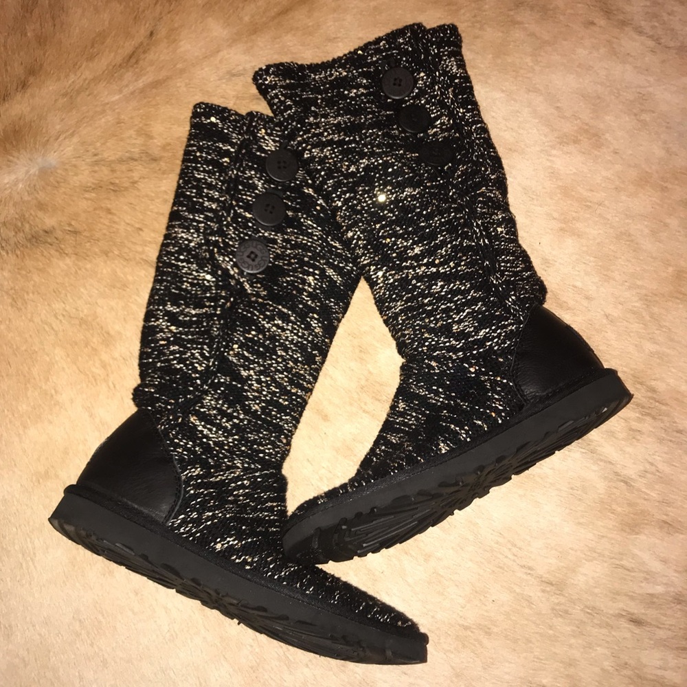 Sequins black UGG boots
